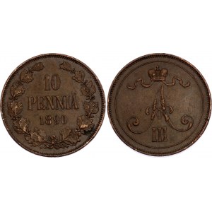 Russia - Finland 10 Pennia 1890 R