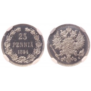 Russia - Finland 25 Pennia 1894 L