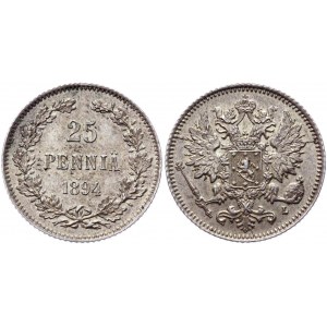 Russia - Finland 25 Pennia 1894 L