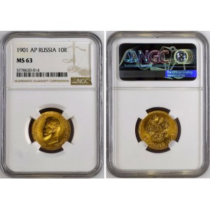 Russia 10 Roubles 1901 AP NGC MS63