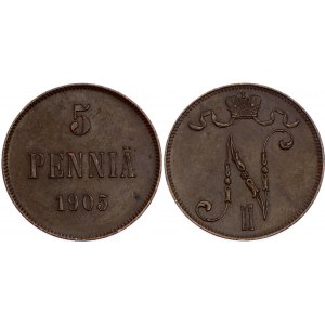Russia - Finland 5 Pennia 1905