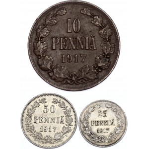 Russia - Finland 10-25-50 Pennia 1917