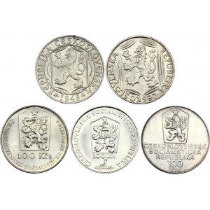 Czechoslovakia 5 x 100 Korun 1948 -1990