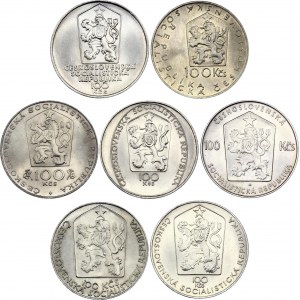 Czechoslovakia 7 x 100 Korun 1980 -1985