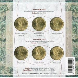 Czech Republic Set of 6 New Commemorative 20 Koruna 2018 - 2019