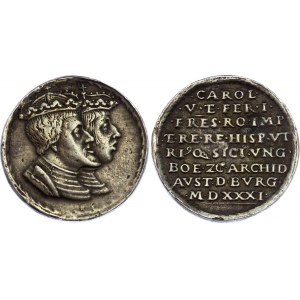 Holy Roman Empire Medal Charles V and Ferdinand 1531 Very Rare!