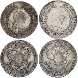 Austria 2 x 20 Kreuzer 1809 A & B