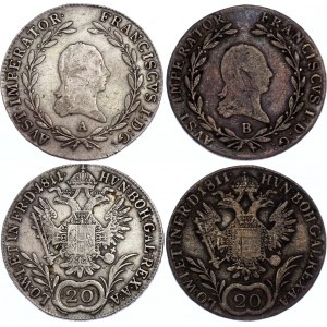 Austria 2 x 20 Kreuzer 1811 A & B