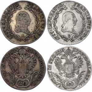 Austria 2 x 20 Kreuzer 1815 A & B