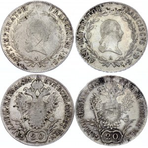 Austria 2 x 20 Kreuzer 1823 - 1824 A