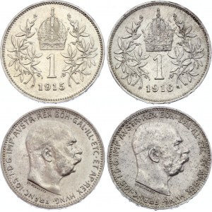 Austria 2 x 1 Corona 1915 & 1916