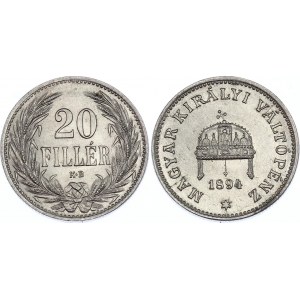 Hungary 20 Filler 1894 KB