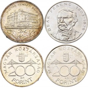 Hungary 2 x 200 Forint 1992 & 1994