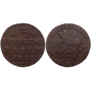 German States Anhalt-Bernburg 3 Pfennig 1753
