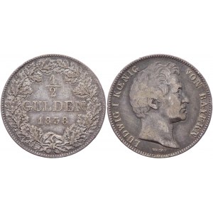 German States Bavaria 1/2 Gulden 1838