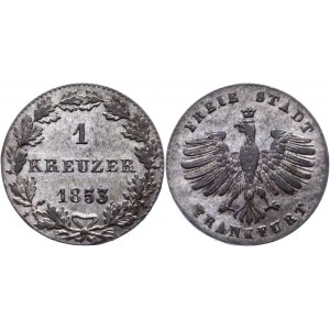 German States Frankfurt 1 Kreuzer 1853