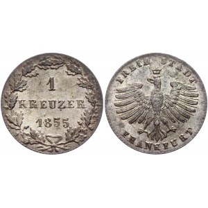 German States Frankfurt 1 Kreuzer 1855