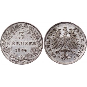 German States Frankfurt 3 Kreuzer 1846