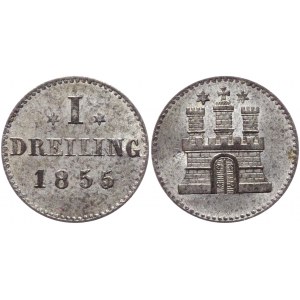 German States Hamburg 1 Dreiling 1855