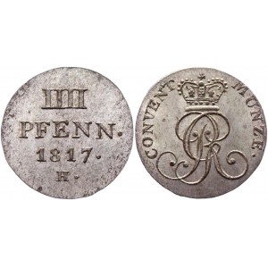 German States Hannover 4 Pfennig 1817 H