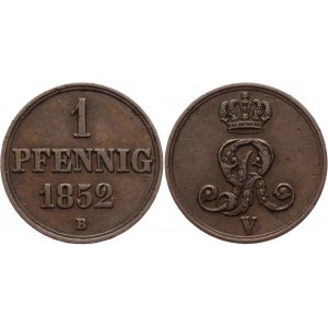 German States Hannover 1 Pfennig 1852 B