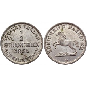 German States Hannover 1/2 Groschen 1864 B