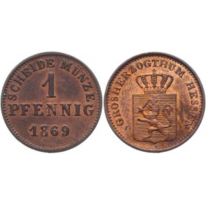 German States Hesse-Darmstadt 1 Pfennig 1869