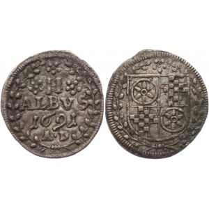 German States Mainz 2 Albus 1691 AD