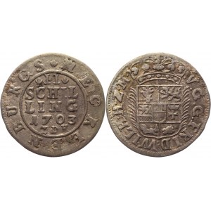 German States Mecklenburg-Schwerin 2 Schilling 1703 ZDK