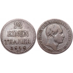 German States Mecklenburg-Schwerin 1/12 Thaler 1848