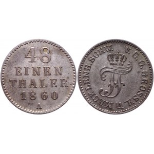 German States Mecklenburg-Schwerin 1/48 Thaler 1860 A