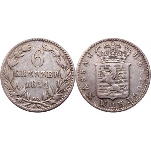 German States Nassau 6 Kreuzer 1831