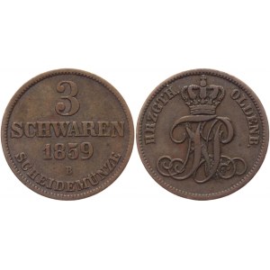 German States Oldenburg 3 Schwaren 1859 B
