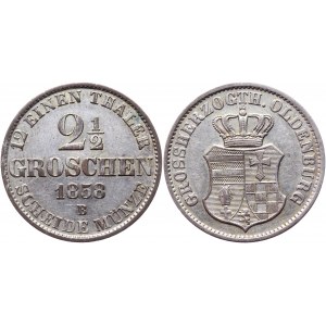 German States Oldenburg 2-1/2 Groschen 1858 B