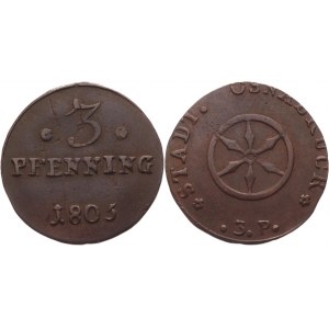 German States Osnabruck 3 Pfennig 1805