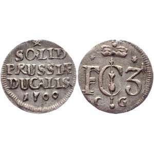 German States Prussia 1 Schilling 1700 CG Königsberg