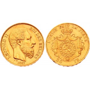Belgium 20 Francs 1867
