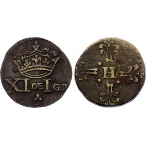 France Brass Monetary Coinweight “XI DE I GR” 1574 - 1589 (ND)