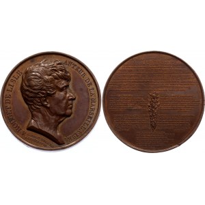 France Bronze Medal Rouget de Lisle, Marseillaise 1833