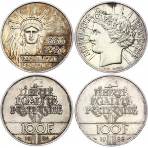 France 2 x 100 Francs 1986 & 1988