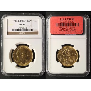 Great Britain 2 Pounds 1902 NGC MS61