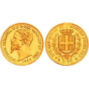 Italian States Sardinia 20 Lire 1858 P