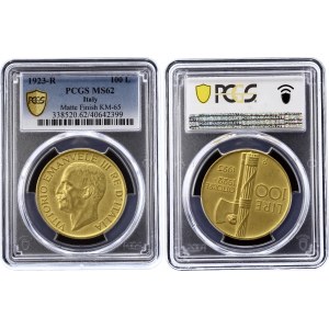 Italy 100 Lire 1923 R PCGS MS62