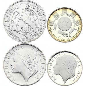 Italy 200 & 500 Lire 1989 - 1990