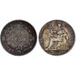 French Cochinchina 10 Centimes 1884