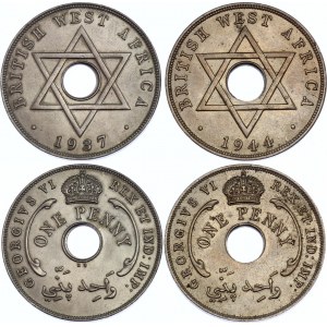 British West Africa 2 x 1 Penny 1937 -1944