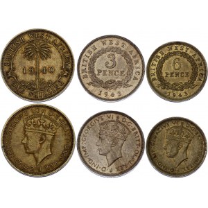 British West Africa 1 Shilling - 3 Pence - 6 Pence 1940 -1943