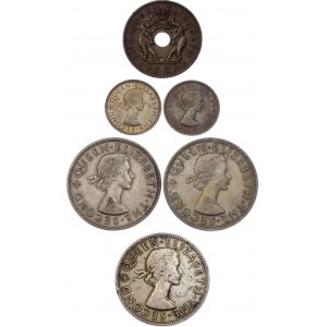 Rhodesia & Nyasaland Set of 6 Coins 1955 -1963