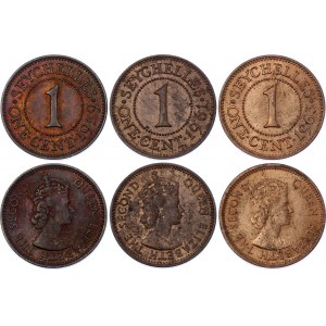 Seychelles 3 x 1 Cent 1959 -1963