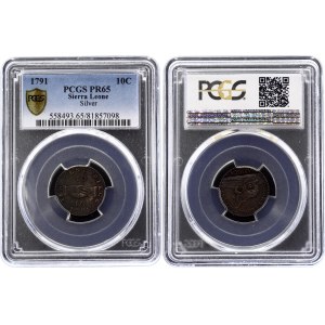 Sierra Leone 10 Cents 1791 PCGS PR65